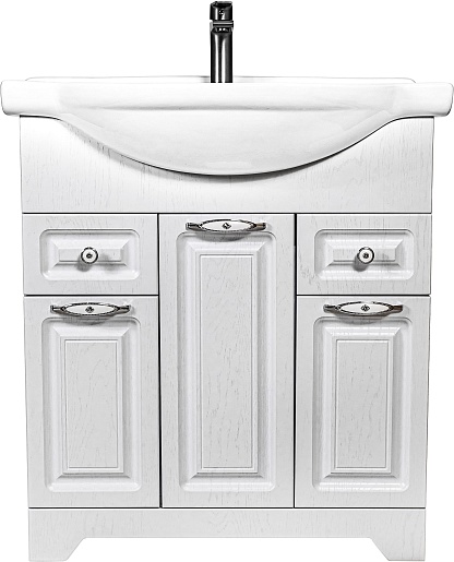 Stella Polare Мебель для ванной Кармела 75 люкс белое серебро – фотография-6